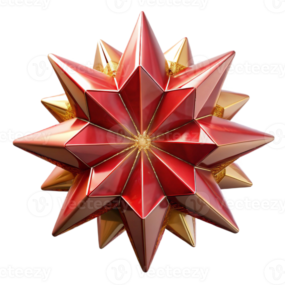 elegant artistic Red Geometric Starburst with Transparent Background high resolution png