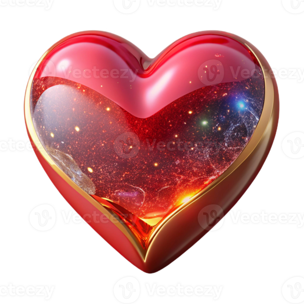 beautiful traditional Red Heart Isolated Transparent Background high quality png