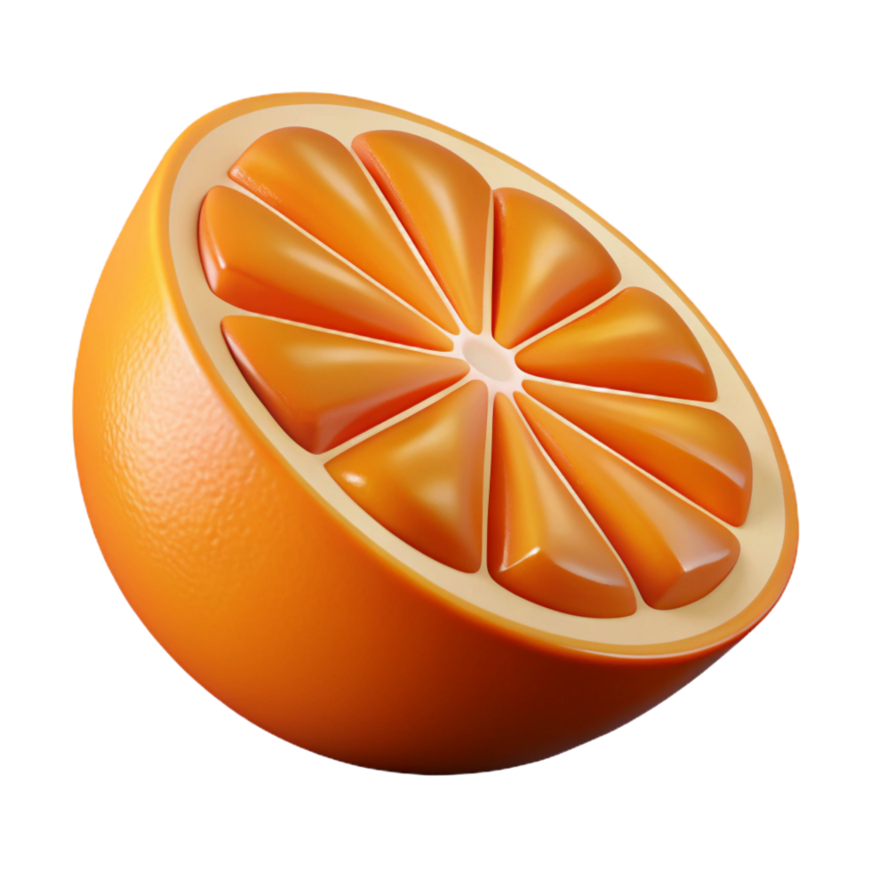 distinguished baroque Single orange slice NO BACKGROUND with Transparent Background. sharp png