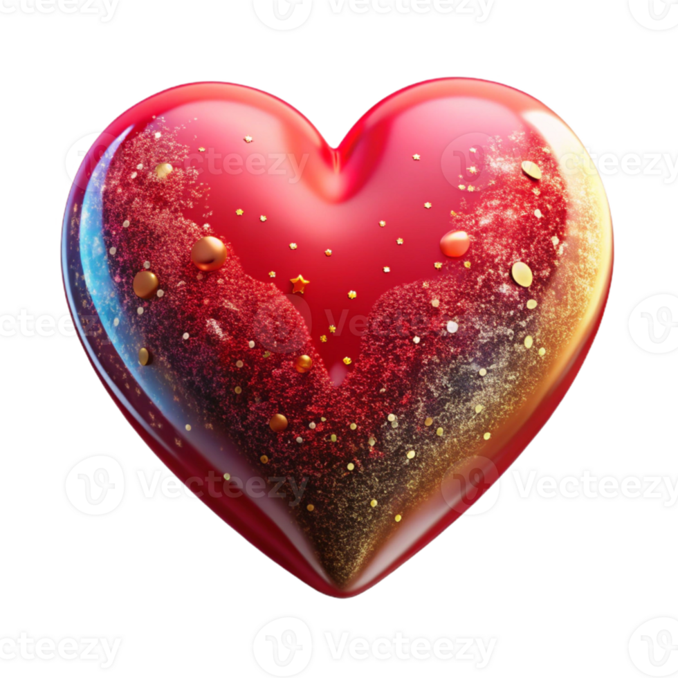 elegant creative Red Heart Shape Front View Isolated png