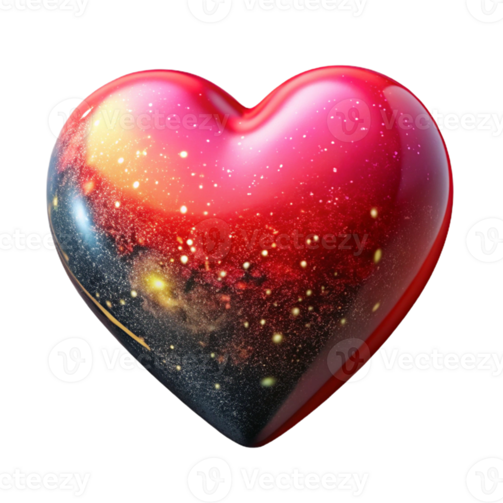 dramatic rustic Red Heart Shape Front View Isolated premium png
