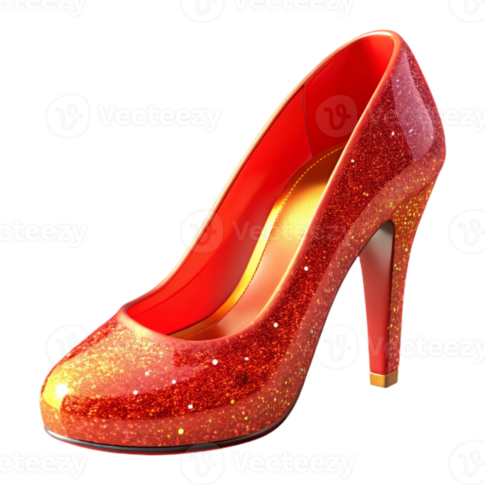 stunning artistic Red High Heel Shoe Side View Transparent Background professional png