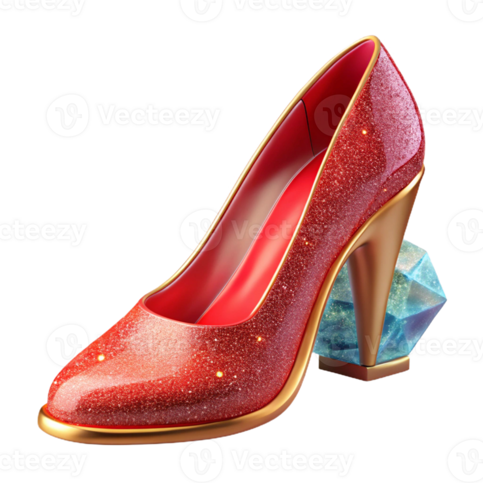wonderful minimalist Red High Heel Shoe Side View Transparent Background detailed png