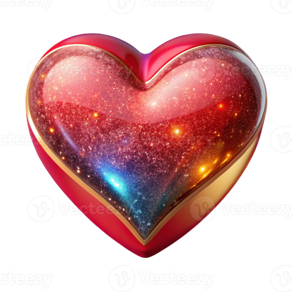 magnificent artistic Red Heart Isolated Transparent Background high quality png