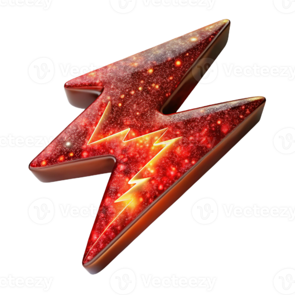 impressive artistic Red Lightning Fractal Energy Cutout Isolated exclusive png