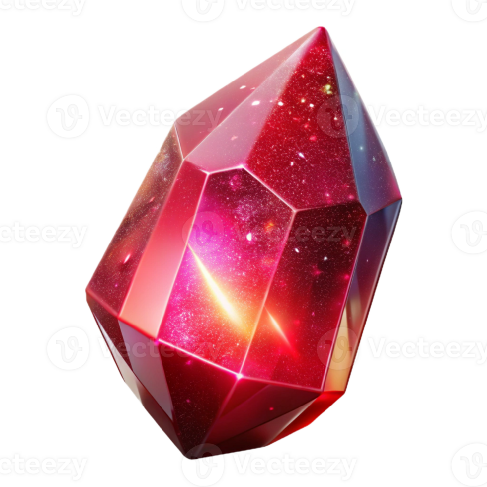 wonderful abstract Red Light on a Ruby Gemstone Transparent Background authentic png