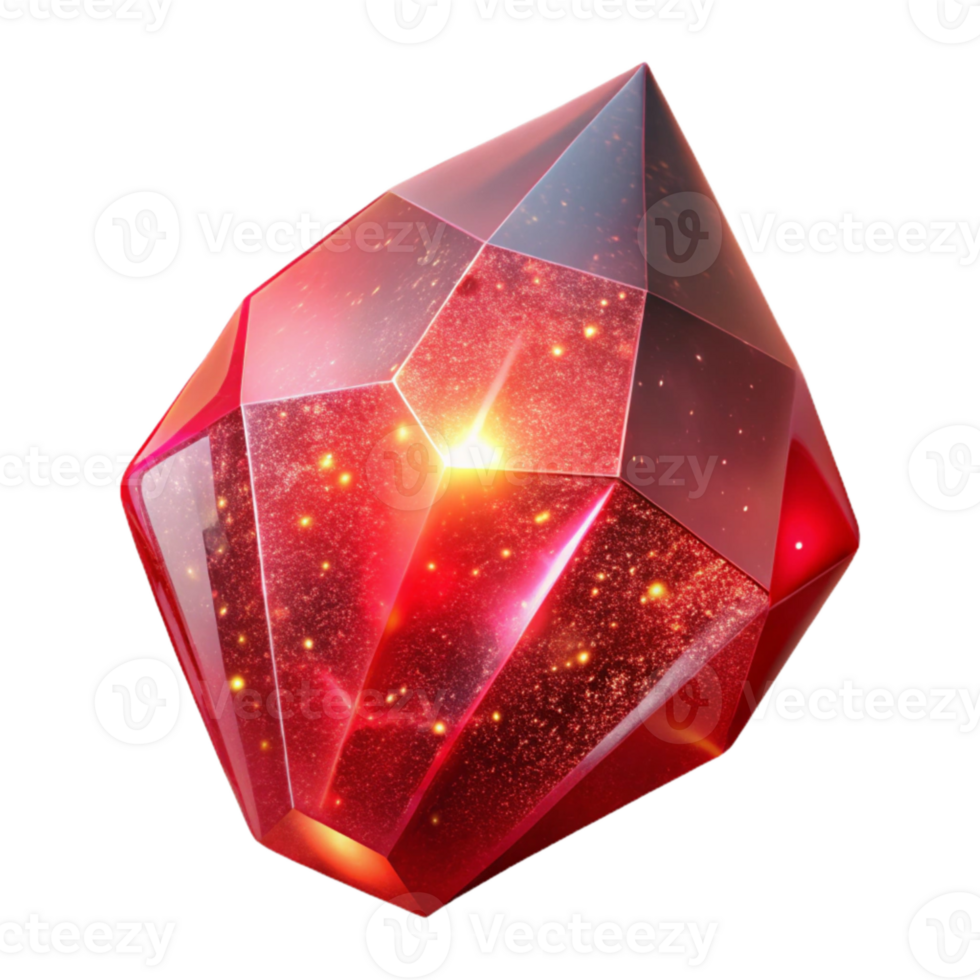 extraordinary traditional Red Light on a Ruby Gemstone Transparent Background original png