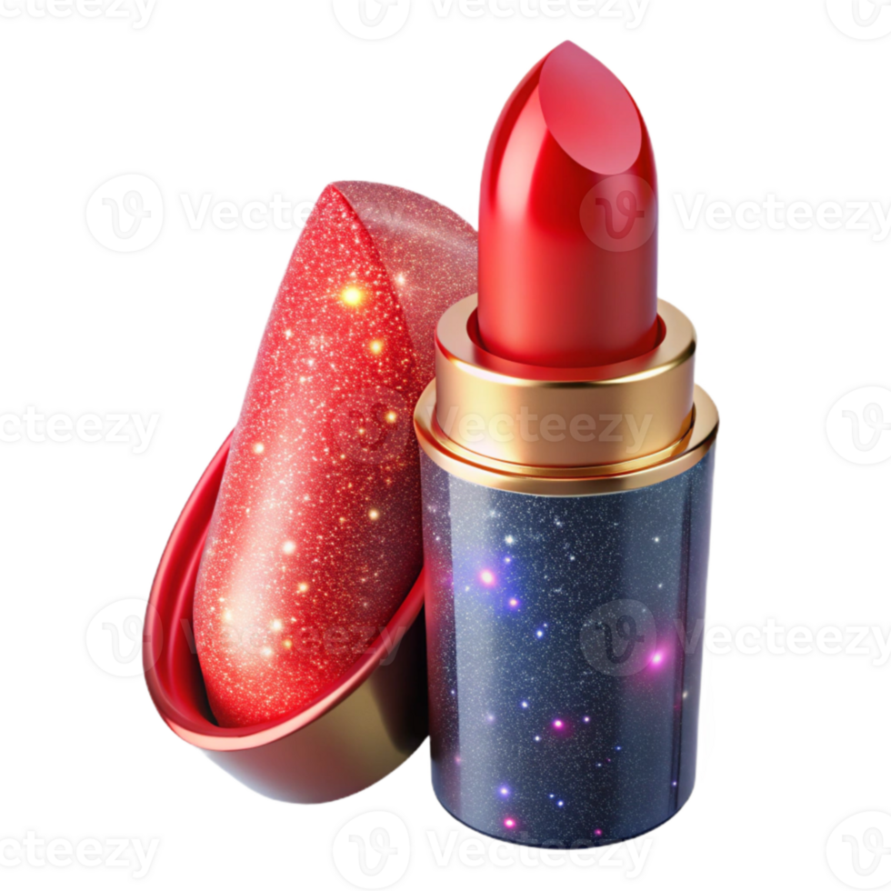 dramatic abstract Red Lipstick Tube Front View Transparent detailed png
