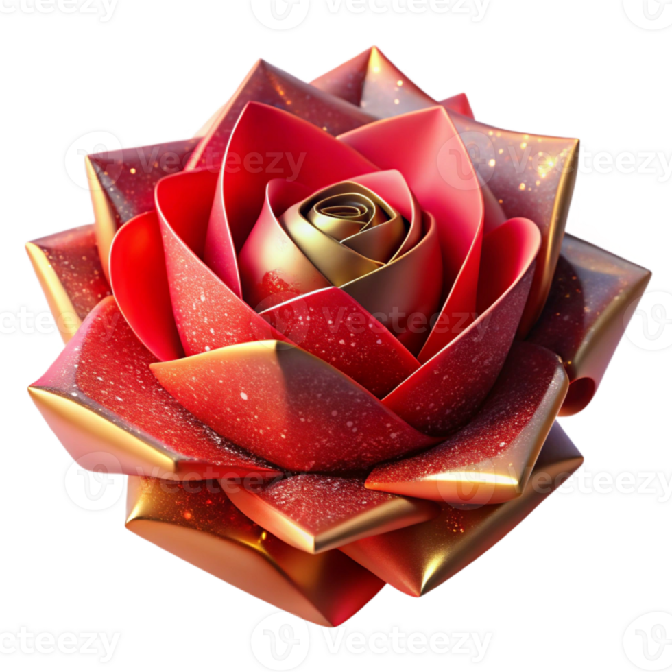 extraordinary classic Red Origami Rose Isolated with Soft Shadows exclusive png
