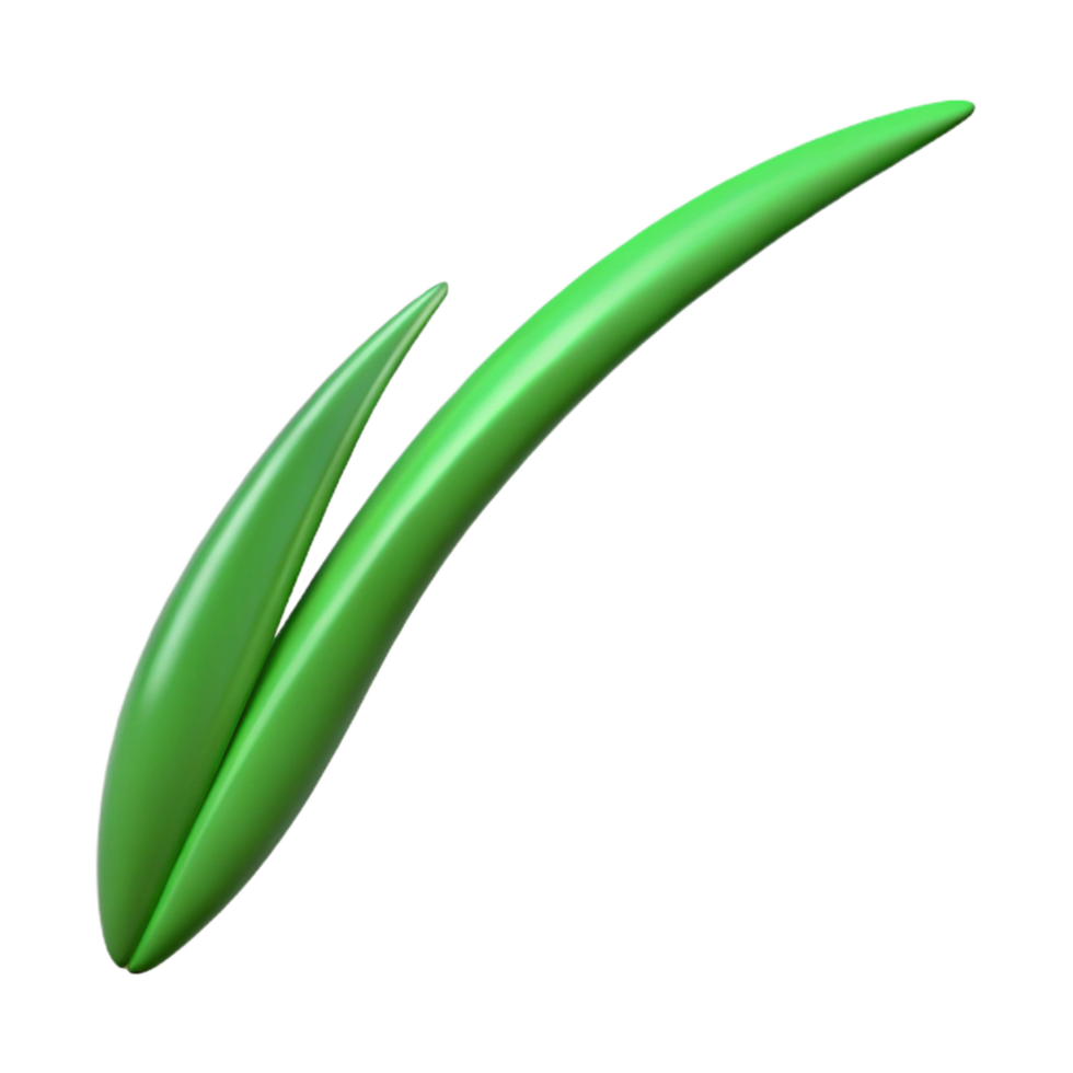 distinguished art deco Single blade of grass, green. NO BACKGROUND with Transparent Background. flawless png