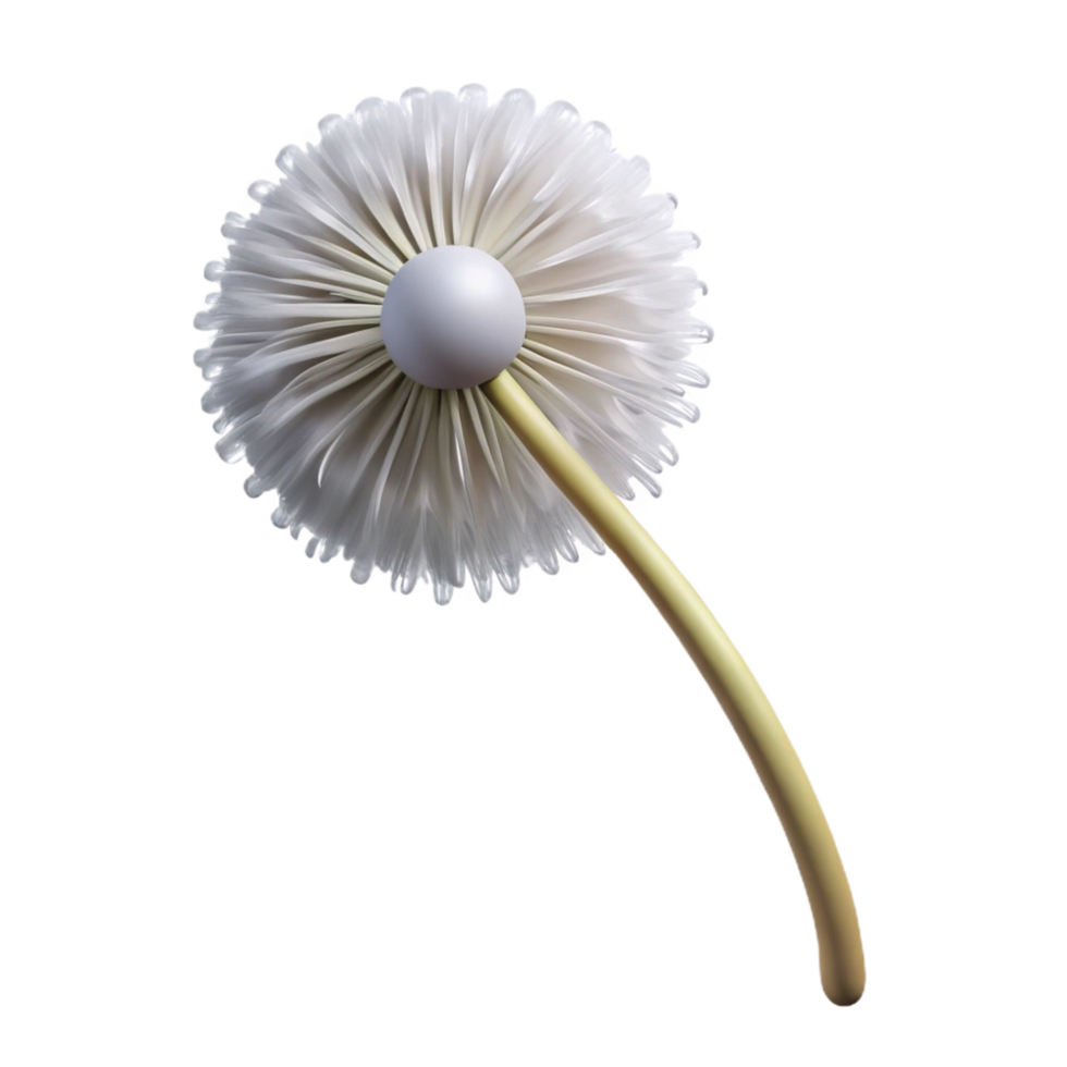 dazzling playful elegant Single dandelion seed head, ready to disperse. NO BACKGROUND with Transparent Background. premium png