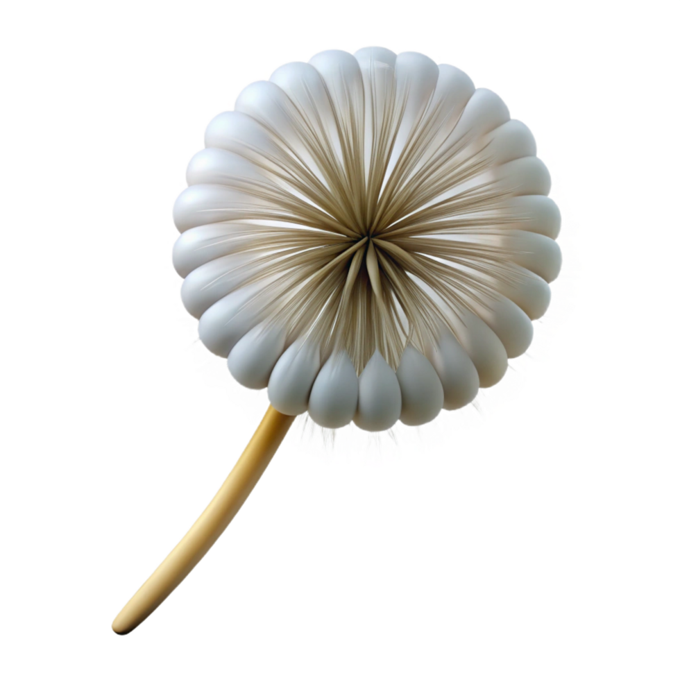 distinctive organic Single dandelion seed head, ready to disperse. NO BACKGROUND with Transparent Background. artisan png