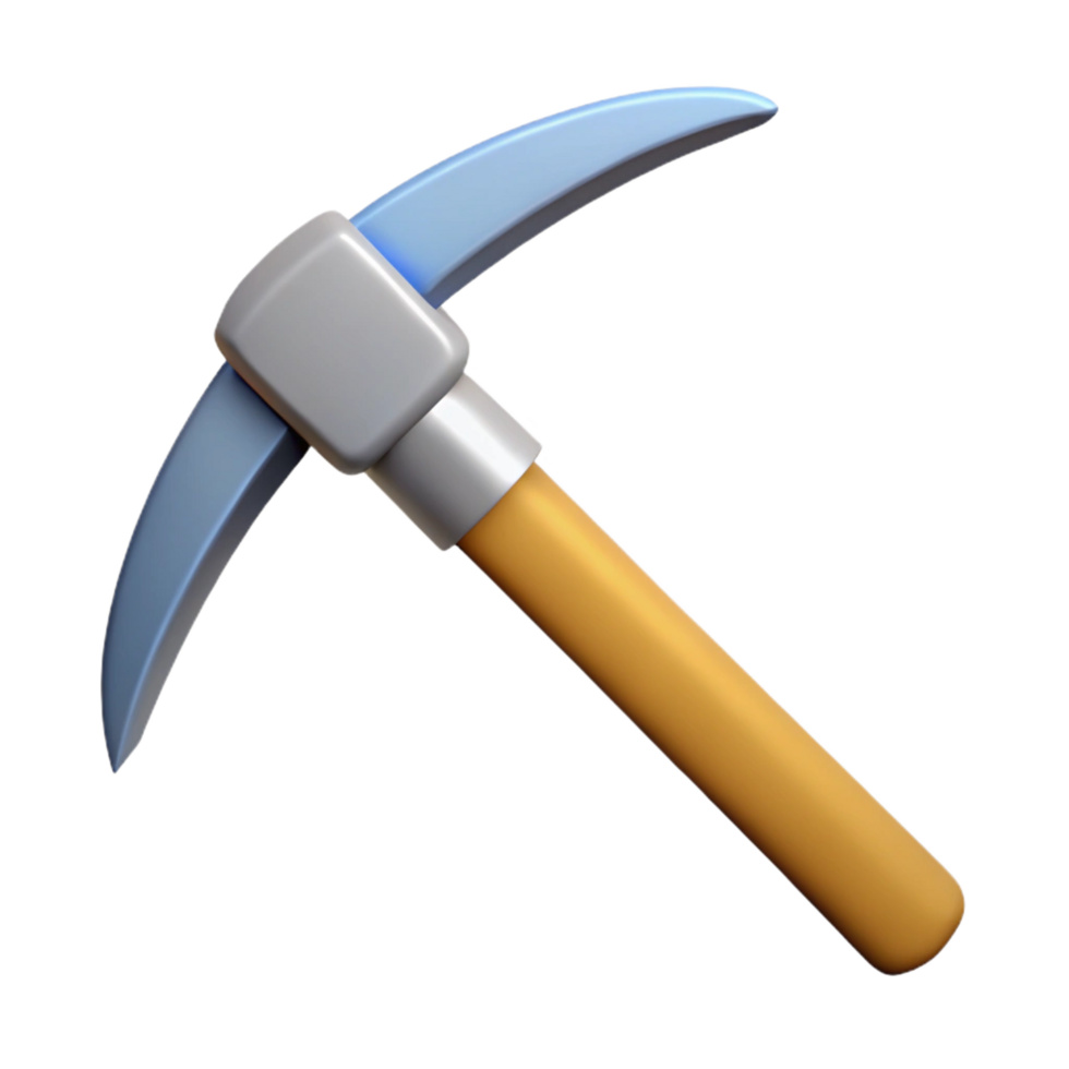 alluring passionate minimalist Pickaxe NO BACKGROUND with Transparent Background. fine detail png