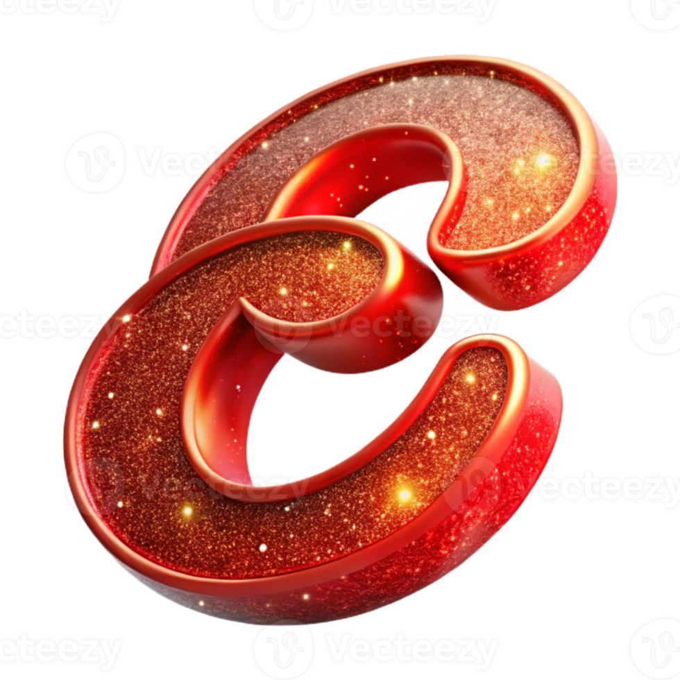 elegant vintage Red Script Font Letter E Transparent Background exclusive png