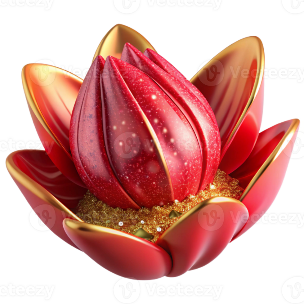beautiful traditional Red Silk Flower Petal Transparent Background authentic png
