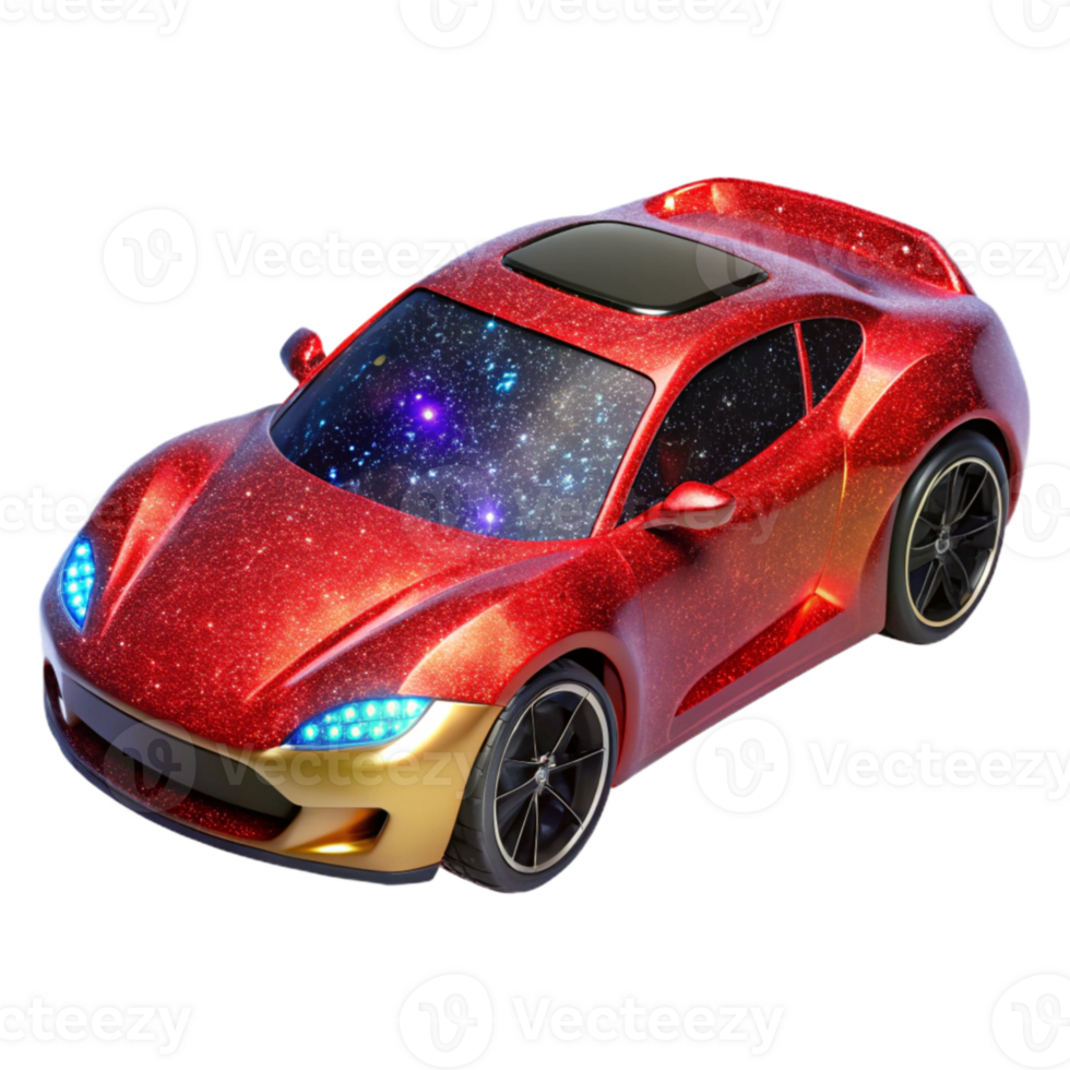 dramatic contemporary Red Sports Car 3d Model Perspective View original png