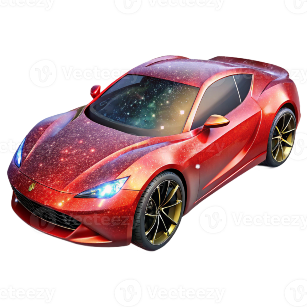 magnificent minimalist Red Sports Car Side Angle Transparent Background detailed png
