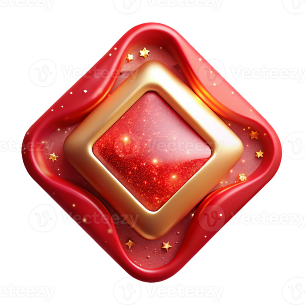 extraordinary artistic Red Square Cutout with Soft Shadow png