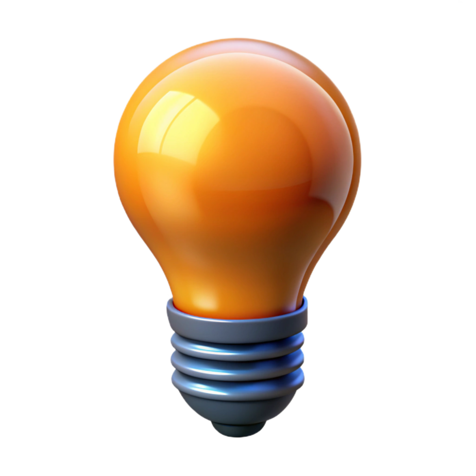 beautiful dreamy futuristic Smart lightbulb emitting a warm glow. NO BACKGROUND with Transparent Background. handcrafted png