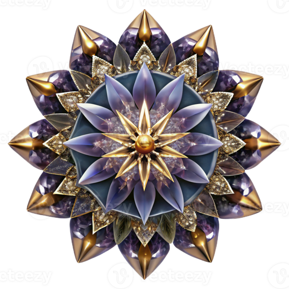 serene minimalist Reflective Kaleidoscope Surface Isolated premium png