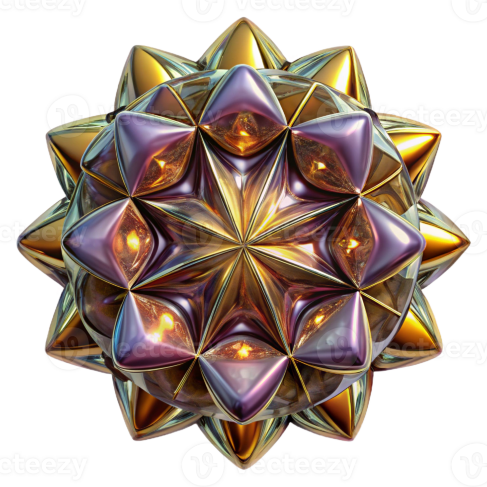 wonderful minimalist Reflective Kaleidoscope Surface Isolated high resolution png