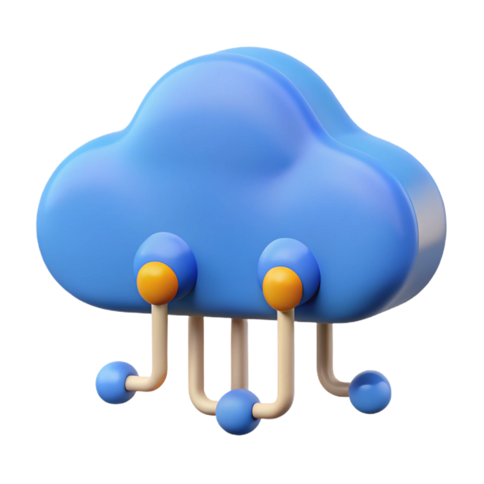 alluring harmonious impressionist Cloud computing icon with data streams. NO BACKGROUND with Transparent Background. handcrafted png