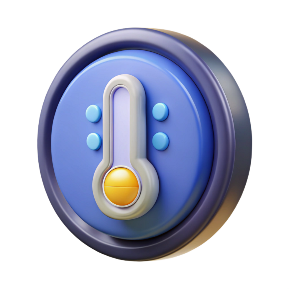 acclaimed bohemian Smart thermostat displaying temperature. NO BACKGROUND with Transparent Background. detailed png