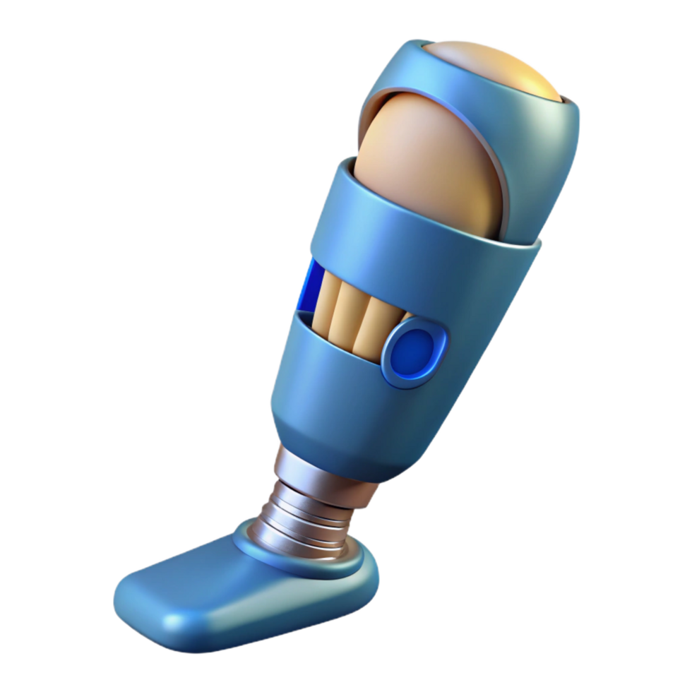 alluring energetic baroque 3D printed prosthetic limb. NO BACKGROUND with Transparent Background. genuine png