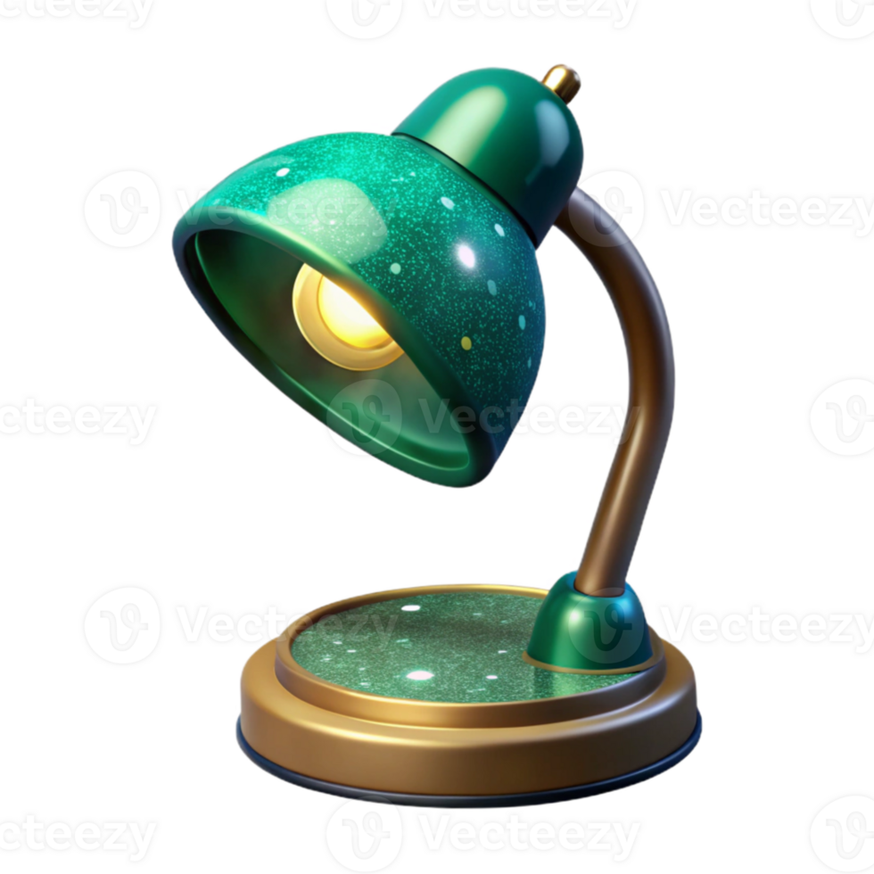 extraordinary abstract Retro Desk Lamp Green Shade Cutout professional png