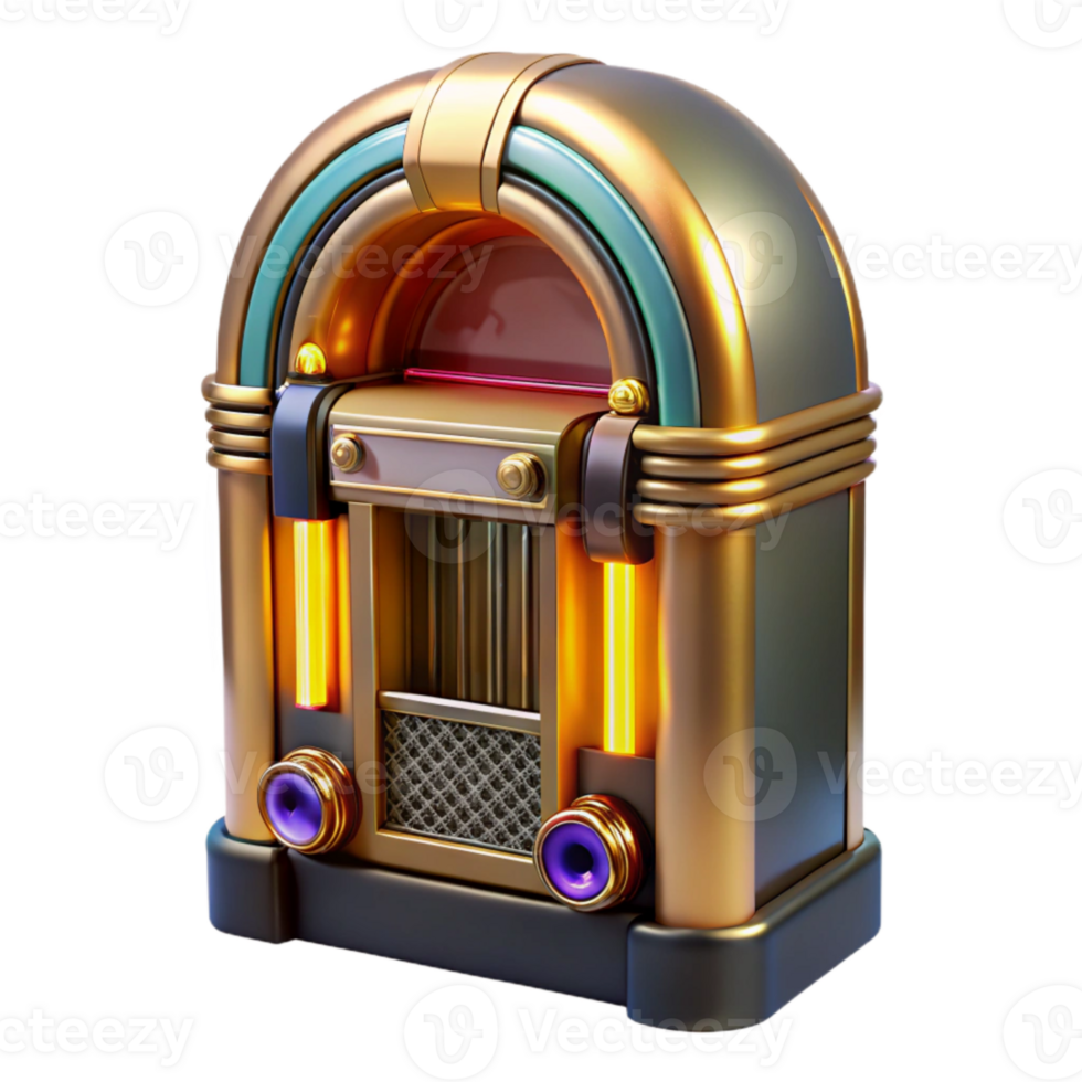 dramatic traditional Retro Jukebox Front View Isolated Cutout genuine png