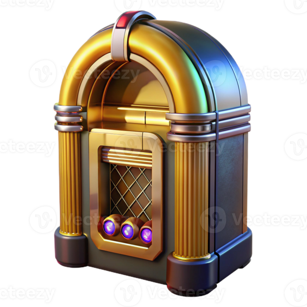 extraordinary classic Retro Jukebox Front View Isolated Cutout authentic png