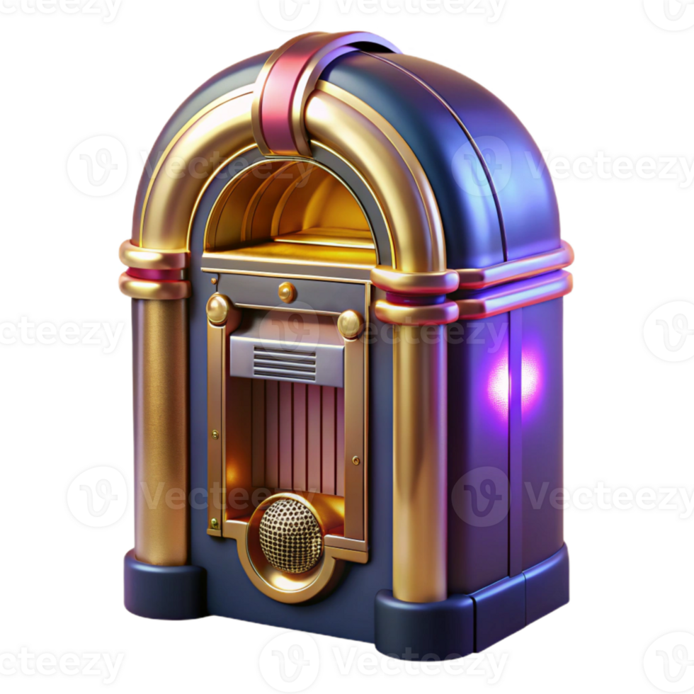 magnificent minimalist Retro Jukebox Front View Isolated Cutout high quality png