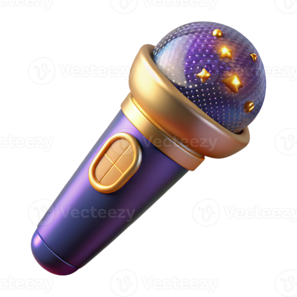 vibrant creative Retro Microphone Angled View Transparent original png