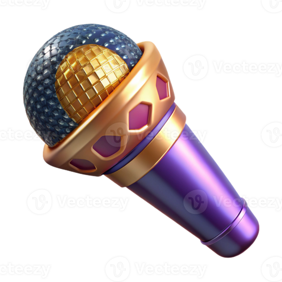 extraordinary abstract Retro Microphone Angled View Transparent high quality png