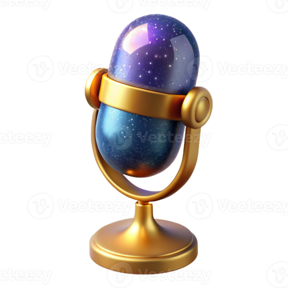 vibrant abstract Retro Microphone with Stand Cutout professional png