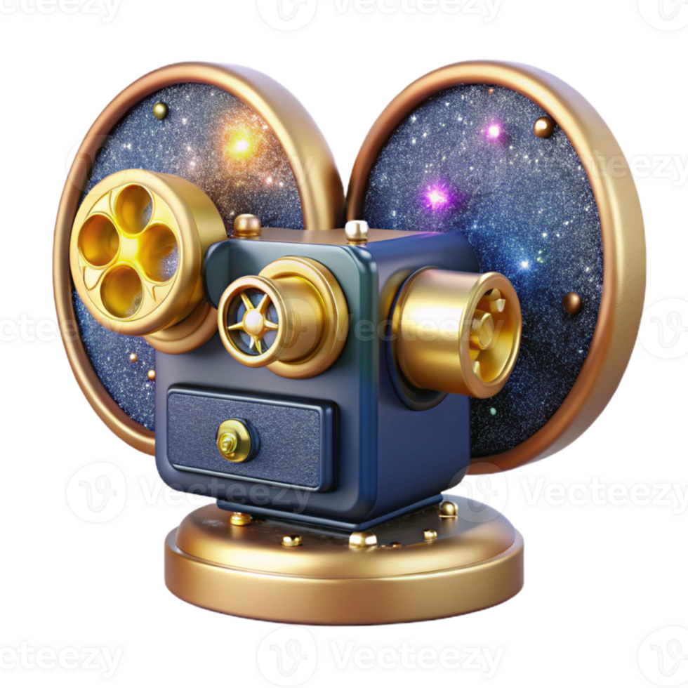 stunning creative Retro Movie Projector Front View Isolated Cutout exclusive png