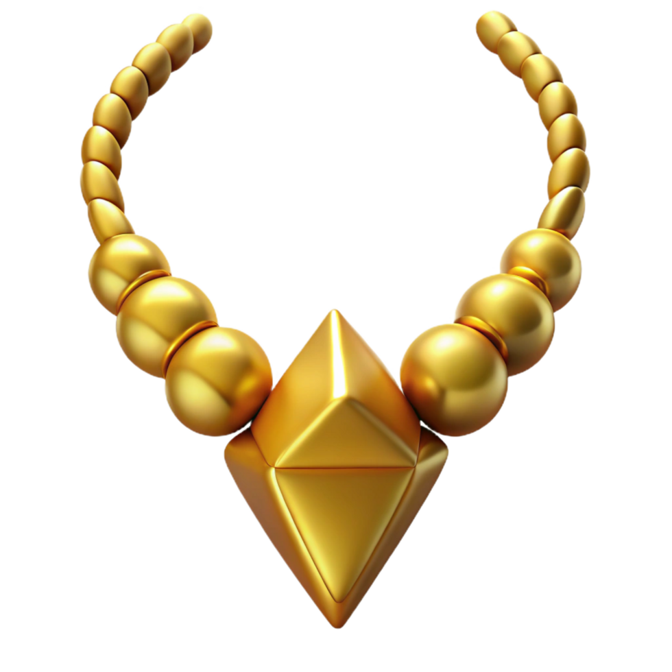 alluring nostalgic rustic Freyja's Necklace, Brisingamen, glittering gold, NO BACKGROUND with Transparent Background. high resolution png