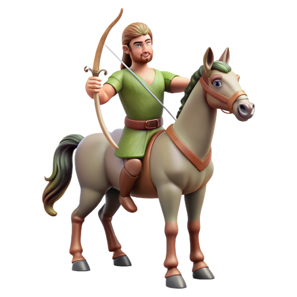 breathtaking rare Centaur, half-human, half-horse, archer, NO BACKGROUND with Transparent Background. png
