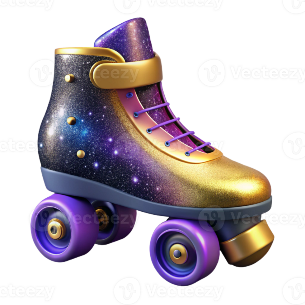 vibrant creative Retro Rollerblades Side View Cutout Isolated original png