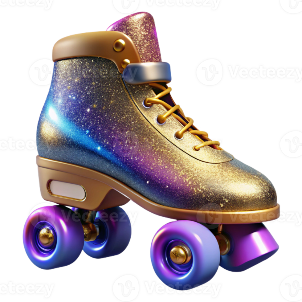 elegant artistic Retro Rollerblades Side View Cutout Isolated authentic png