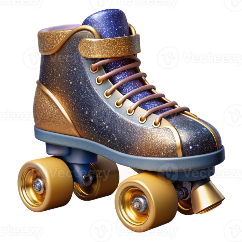 wonderful contemporary Retro Roller Skates Side View with Leather Straps png