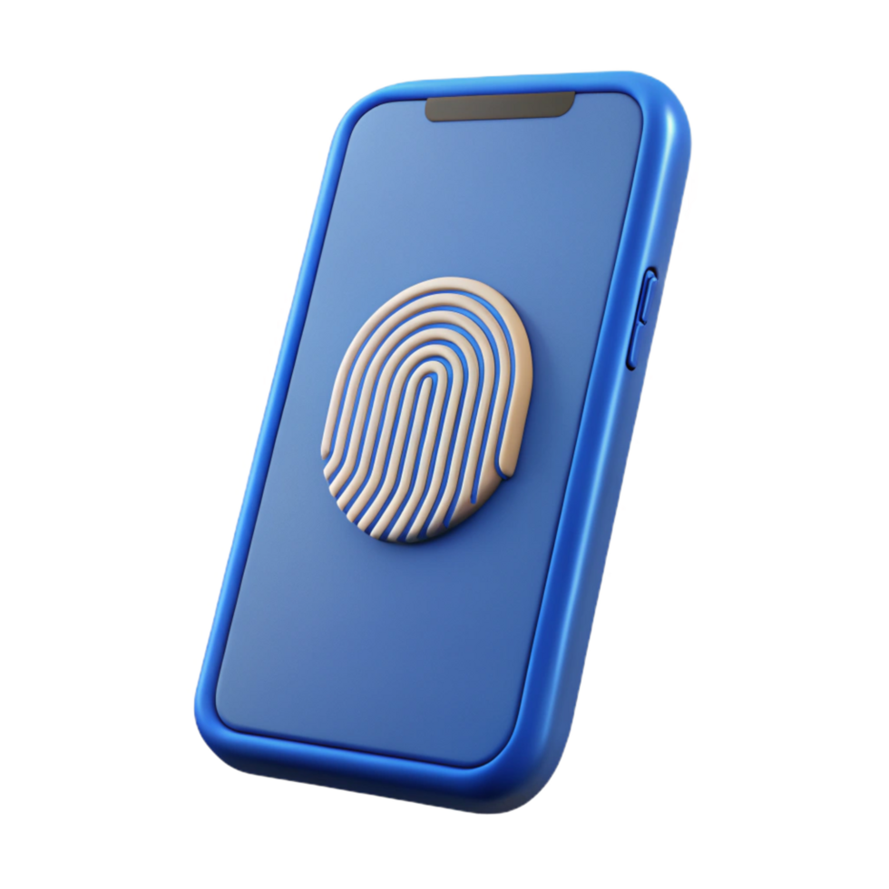 dynamic vibrant Smartphone with fingerprint sensor NO BACKGROUND with Transparent Background. crisp png