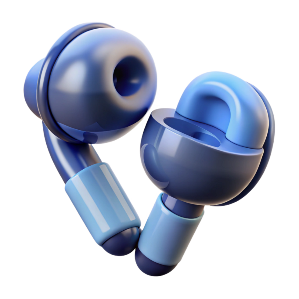 dramatic traditional Wireless earbuds in ear NO BACKGROUND with Transparent Background. genuine png