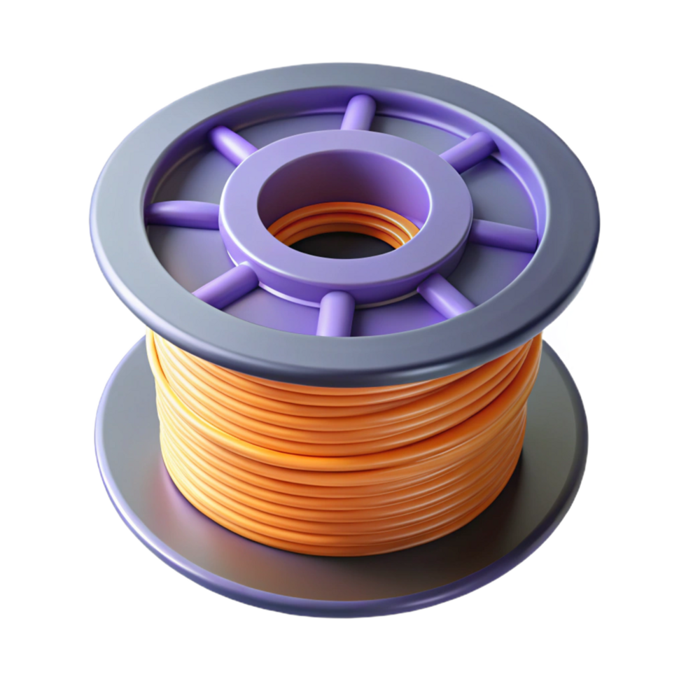 captivating inspired 3D printer filament spool NO BACKGROUND with Transparent Background. png