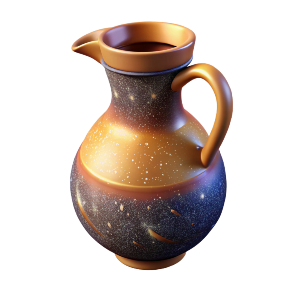 stunning abstract Rustic Clay Jug with Handle Cutout Transparent Background professional png