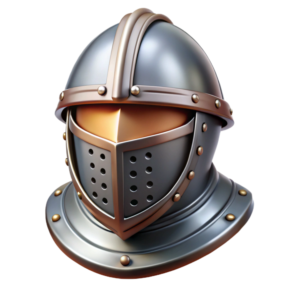 beautiful victorian A highly detailed knight's helmet with a closed visor, NO BACKGROUND with Transparent Background. luxury png