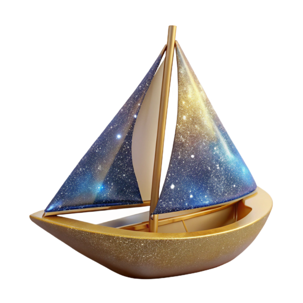 serene abstract Sailboat Side Angle Isolated Cutout png