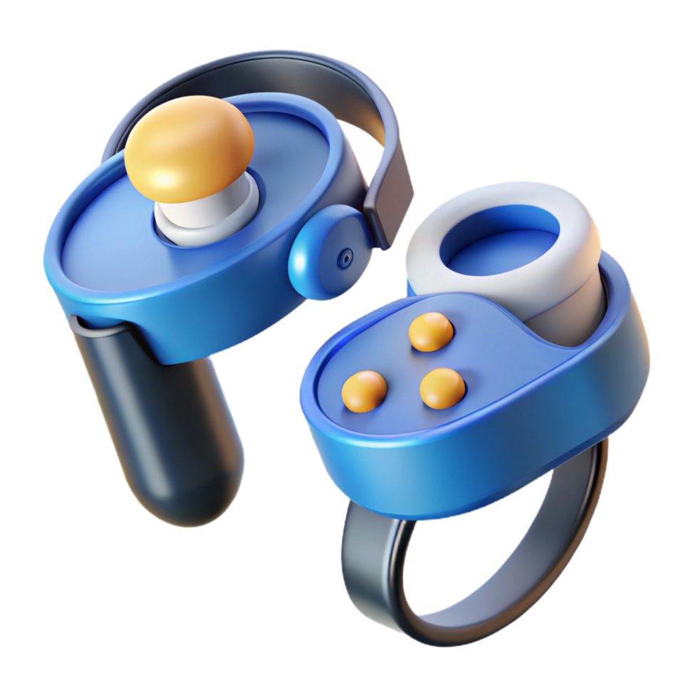 dramatic dramatic Virtual Reality controllers NO BACKGROUND with Transparent Background. studio quality png