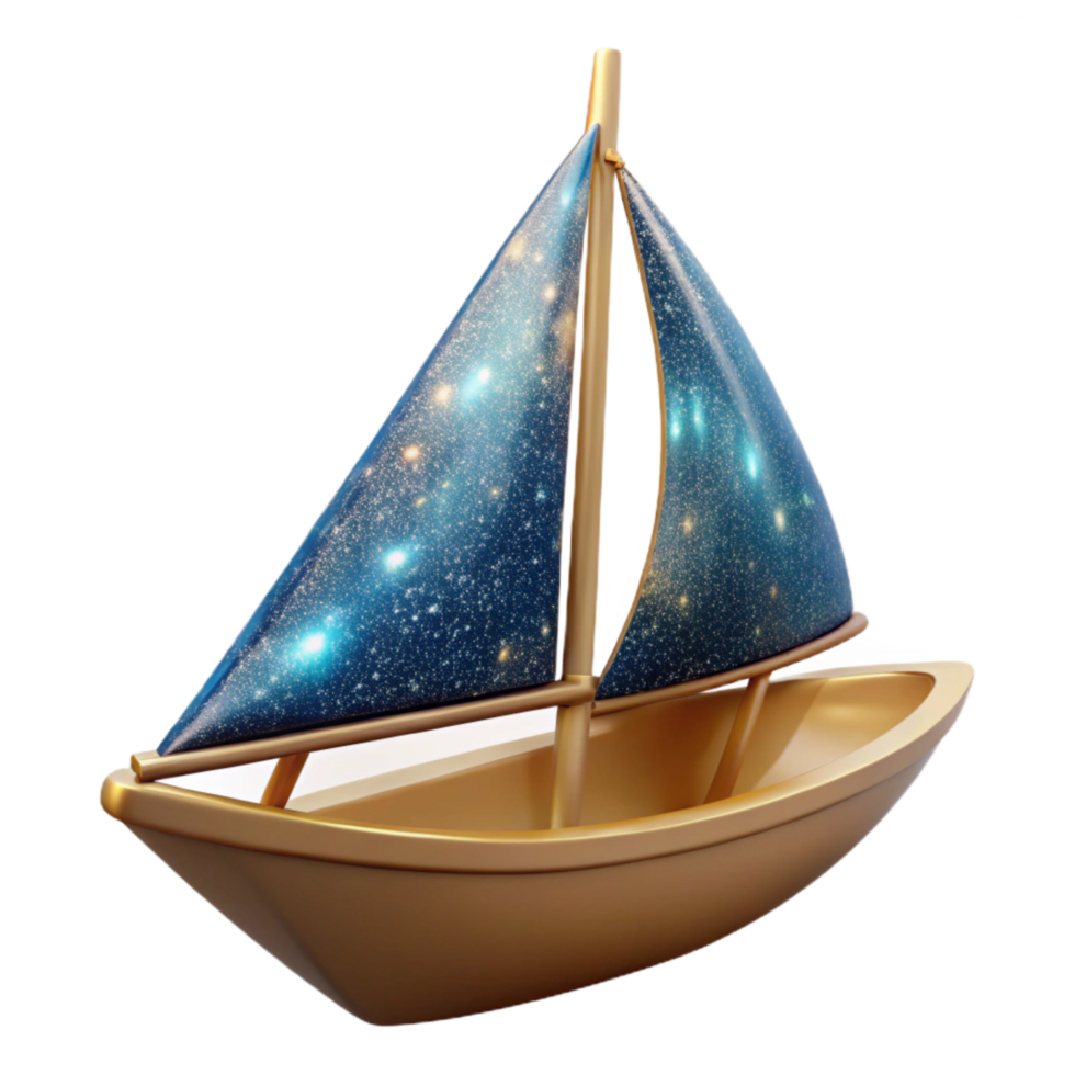 vibrant contemporary Sailboat Side Angle Isolated Cutout png