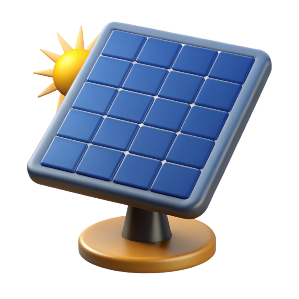 dreamy glorious Solar panel absorbing sunlight NO BACKGROUND with Transparent Background. handcrafted png